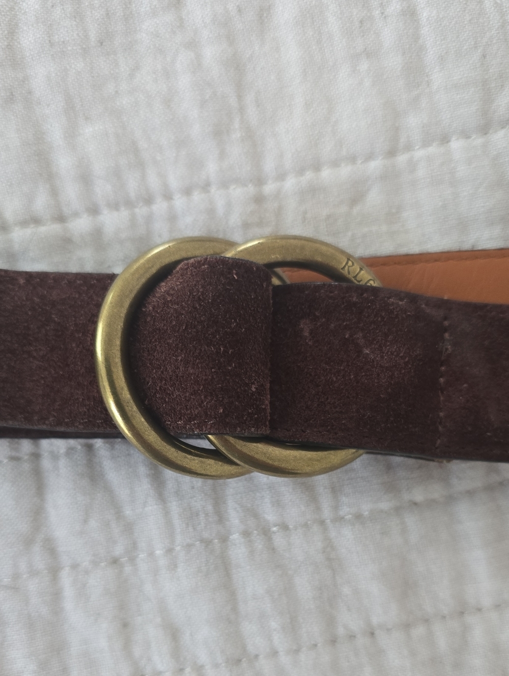 Polo Ralph Lauren Brown Suede Double-Ring Belt - Women Accessories Apprx Medium